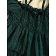 thumbnail image 6 of Toddler Girls A-line Dress, Short Sleeve Off-shoulder Spaghetti Straps Pleated Summer Dress, 6 of 8