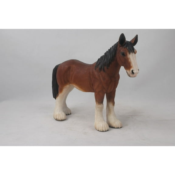 Hi-Line Gifts Small Draught Horse Outdoor Garden Statue - 22.25"