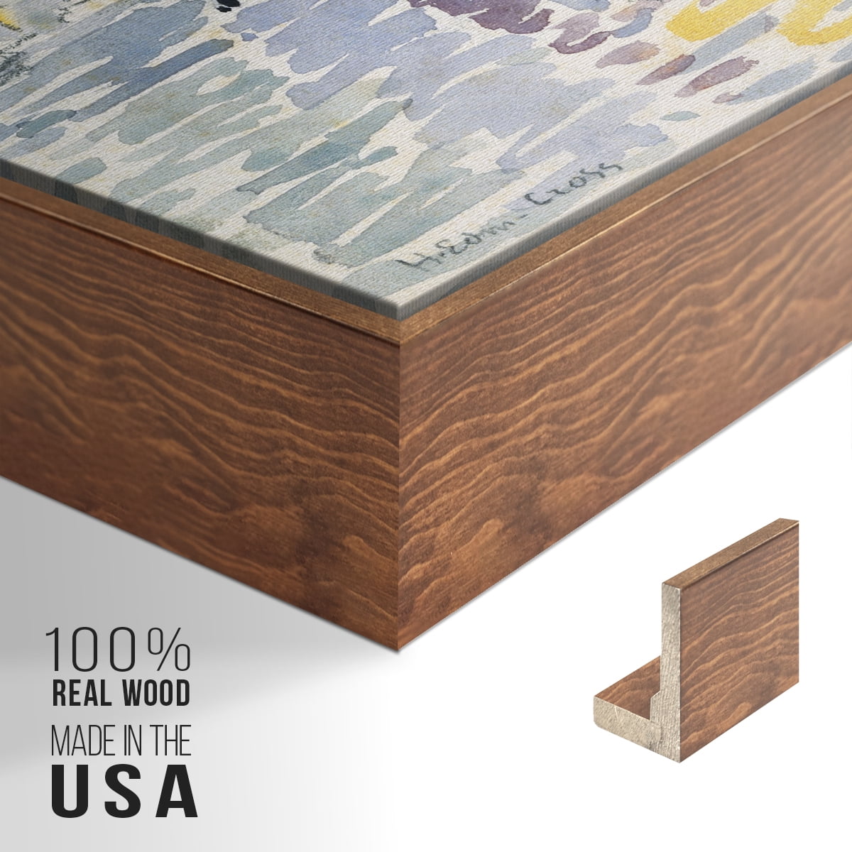 Vintage Landscape-CXL By Wexford Home Framed in Walnut Wood Gallery Wrapped Canvas 27 in. x 41 in.