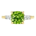 thumbnail image 7 of Three-Stone Engagement Ring for Women - 3ct Natural Peridot in 14K Yellow Gold Promise Ring, 7 of 7