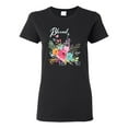 thumbnail image 1 of Wild Bobby, Cute Hearts and Flowers Blessed, Inspirational/Christian, Women Graphic Tee, Black, Small, 1 of 3
