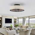 thumbnail image 6 of TICOZE 20 Inch Flush Mount Caged Ceiling Fan with Light - Low Profile Bladeless Farmhouse Fandalier with Remote, 6-Speed Reversible Motor for Bedroom, Kitchen, Living Room, 6 of 7