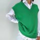 thumbnail image 2 of Suéter con Cuello en V YONGSHENG Mujer Acanalado Sin Mangas Otoño Invierno, 2 of 5