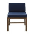 thumbnail image 2 of Modular Acacia Solid Wood Patio Side Chair - Dark Brown/Navy Blue, 2 of 8
