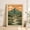 Rolled Canvas, variant on Mountain Valley Poster, Vintage Linocut Landscape Print, Green And Rust Wall Art