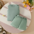 thumbnail image 4 of VNKIDY Summer Toddler Girls Sleeveless Ribbed Round Neck Vests T Shirt Tops Floral Plaid Shorts Outfits Sets Classic, 4 of 4