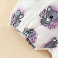 thumbnail image 5 of Gibobby Baby Girl Summer Clothes Outfit Ruffle Ribbed Romper Tops Floral Shorts Set + Headband Toddler Summer Clothes Girls(Purple,3-6 Months), 5 of 7