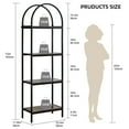 thumbnail image 2 of 4/5 Tier Bookshelf,Arched Display Racks,Freestanding Shelf for CDs/Books, Modern Storage Rack Shelf Large Wood Book Shelf for Bedroom, Living Room, Home Office, 2 of 8