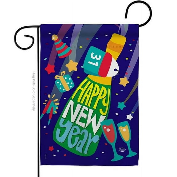 13 x 18.5 in. Celebrating New Year Garden Flag with Winter Double-Sided Decorative Vertical Flags House Decoration Banner Yard Gift