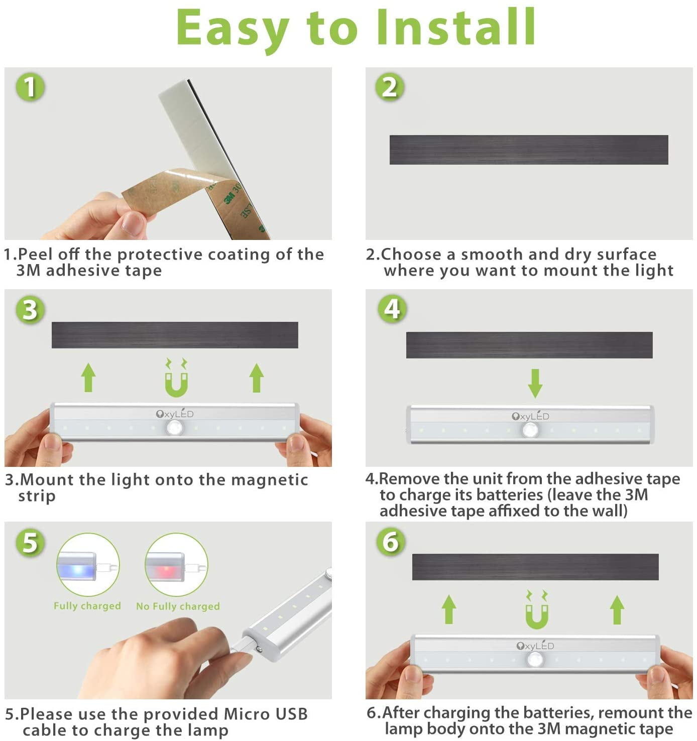 Motion Sensor Light Under Cabinet Lighting Wireless Closet Light Battery Operated LED Lights for Room Stick on Lights Under Counter Light,5Pack