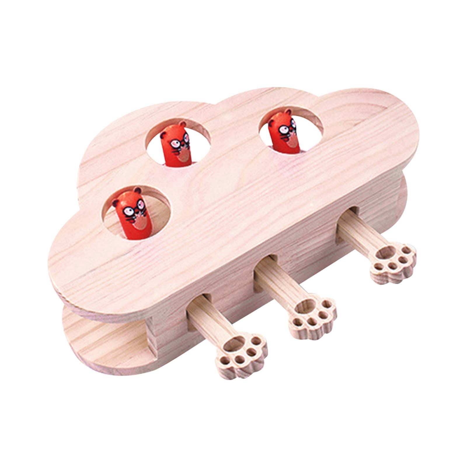 Wooden Whack-a- Interactive Cat Toy for Indoor Cats Interactive Pet Toy Box Cat Puzzle Toy for All Ages Cats for Indoor Play Exercise