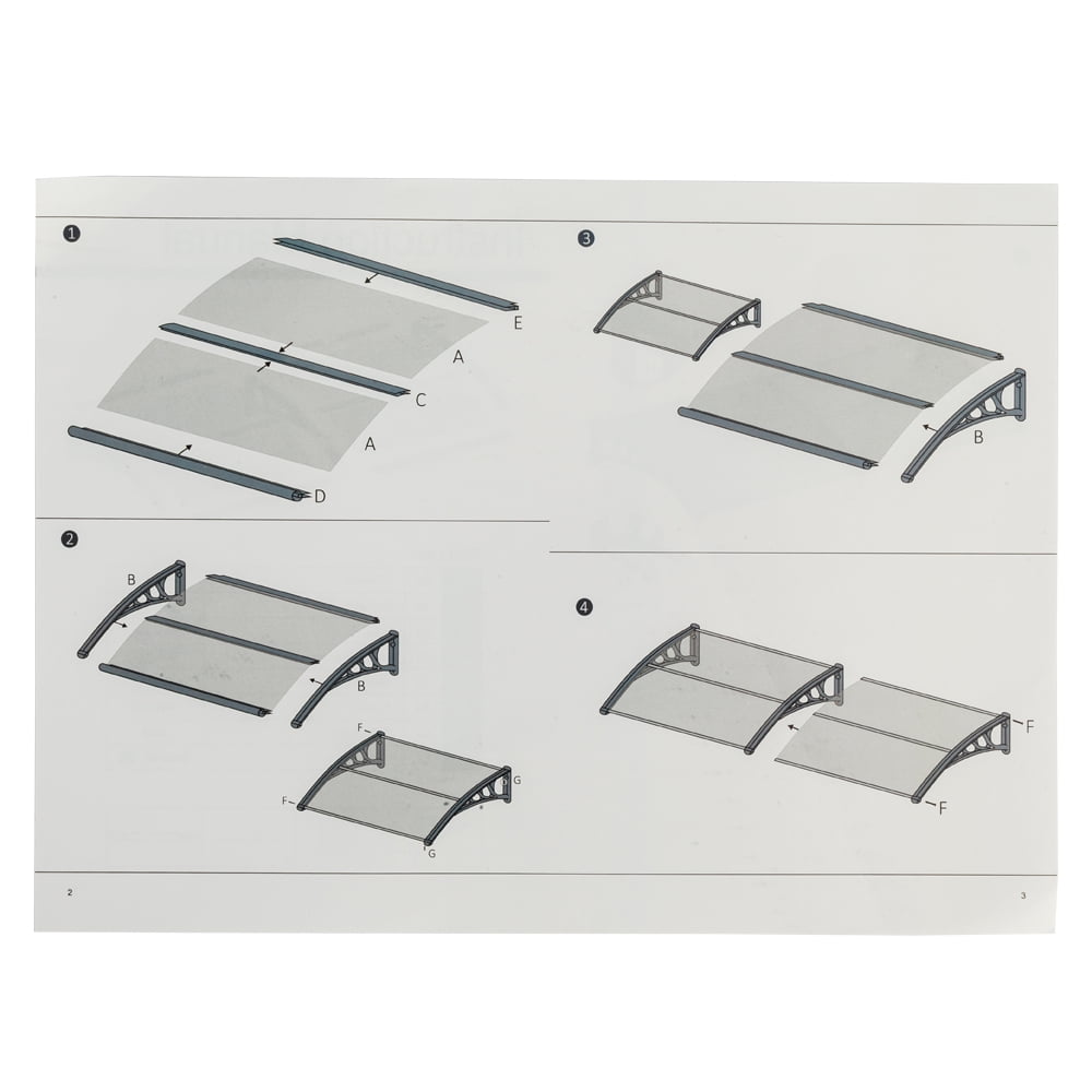 Private Jungle 78.7"x 31.5" Outdoor Awning 2 Whole Hollow Polycarbonate Sheets Cover UV Rain Snow Protection,Brown Board & Black Holder Private Jungle 78.7"x 31.5" Outdoor Awning 2 Whole Hollow Polycarbonate Sheets Cover UV Rain Snow Protection,Brown Board & Black Holder