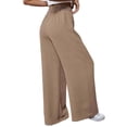 thumbnail image 2 of TANBOM Women's Wide Leg High Waist Drawstring Elastic Casual Pants Khaki M, 2 of 5