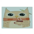 thumbnail image 2 of Modern Cutting Board, Owl with a Cup of Coffee and Scarf Student Midterms Humor Illustration, Decorative Tempered Glass Cutting and Serving Board, Large Size, Cinnamon Sand Brown, by Ambesonne, 2 of 5