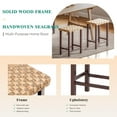 thumbnail image 6 of Set of 3 Handwoven Seagrass Bar Stools - 26.3" Height Adjustable, Solid Rubberwood Legs, 250lb Capacity , Rustic Counter Stools for Kitchen Island, 6 of 8