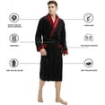 thumbnail image 6 of U2SKIIN Mens Fleece Robe, Plush Collar Shawl Bathrobe Flannel for Mens, 6 of 7