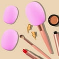 thumbnail image 3 of Juego de 3 uds. De cubiertas de cepillo cosmético de silicona, accesorio profesional a prueba de polvo, Material elástico duradero, fácil de instalar, Rosado Yinane Cubierta de cepillo de maquillaje, 3 of 8