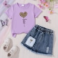 thumbnail image 2 of larppty Toddler Girls Denim Skirt Set with Cute Hearts Graphic Top Baby Summer Skirt Outfit Jean Skirt for Little Girls 2-7 Years (ZZ01-C, 5-6 Years), 2 of 4