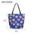 thumbnail image 5 of FORMRS Womens Canvas Tote Bag with Zipper Inner Pocket Shoulder Handbag, Blue Colorful Candies, 5 of 7