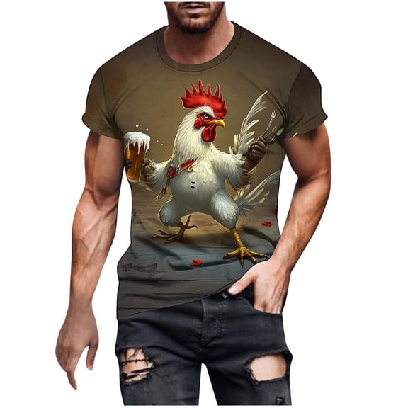 T Shirts for Man Cotton,Mens Hawaiian Shirts Short Sleeve Funny Shirts Beach Shirts for Men,Round Neck Hawaiian Shirt for Men