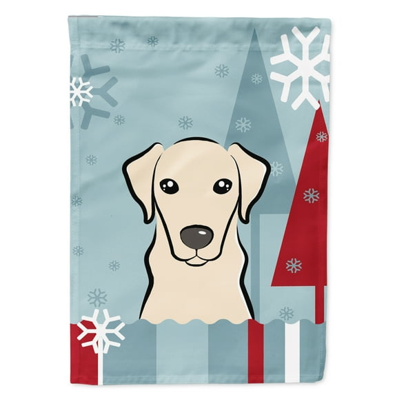 Carolines Treasures BB1718GF Winter Holiday Yellow Labrador Flag Garden Size