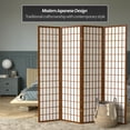 thumbnail image 2 of Red Lantern 6 ft. Tall Window Pane Shoji Screen - Walnut - 4 Panels, 2 of 7