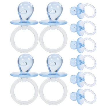 AOKID Mini Pacifiers Blue,50 Pcs Clear Acrylic Mini Pacifiers Baby ...