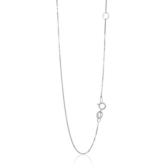 14k White Gold Adjustable Box Chain 0.6mm 18 in