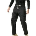 thumbnail image 2 of Ceisia Men Solid Color Fleece Multi Pocket Work Pants Loose Drawstring Gift Elastic Cuff Trousers, 2 of 7