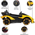 thumbnail image 2 of Montable Eléctrico The Baby Shop - go kart eléctrico, control remoto, 12v, luz, sonido Amarillo -, 2 of 8