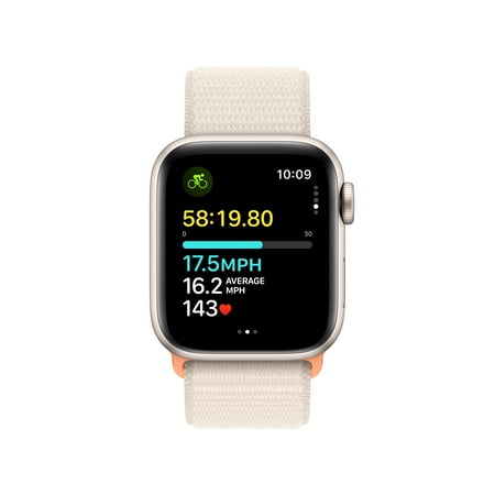 Apple Watch SE 2nd Generation (GPS + Cellular) 40mm Starlight Aluminum Case with Starlight Sport Loop - Starlight
