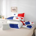 thumbnail image 6 of Manfei Panama Flag 7-Piece King Bedding,Patriotic Theme Art King Bed in a Bag,Red Blue White,Light Gray Reversible, 6 of 7