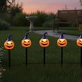 thumbnail image 3 of Solar Halloween Outdoor Lights – 5-in-1 Pumpkin & Ghost Stake Lights, Spooky Witch Yard Decorations, Waterproof Garden Pathway Lights for Halloween Party, 3 of 5