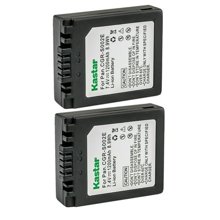 Kastar 2-Pack CGA-S002 Battery Replacement for Panasonic Lumix DMC-FZ4  Lumix DMC-FZ4EG-S  Lumix DMC-FZ4PP  Lumix DMC-FZ4S  Lumix DMC-FZ5  Lumix DMC-FZ5EB  Lumix DMC-FZ5EG  Lumix DMC-FZ5EG-K Camera