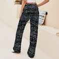 thumbnail image 3 of Top-kevin Black Glitch Grunge Women's Yoga Pants Wide Leg Loose Casual Straight Lace Up Pants Lounge Sweatpants, 3 of 15