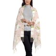 thumbnail image 3 of Cauagu Cute Flamingo with Heart Print Women Wrap Shawl tassels Scarves Retro Scarf 77.6"X28.3", 3 of 8