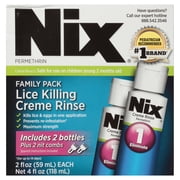 Nix Lice Killing Creme Rinse Family Pack, 2 Bottles x 2 fl oz each & 2 Combs