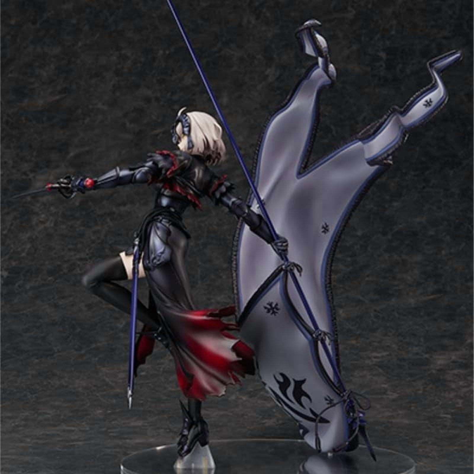 Joan of Arc Figure Long Gun Fighting Joan of Arc Anime Figures 24cm/9.4inch Handmade PVC Cartoon Manga Game Character Model Decoration Craft Gift (Black)