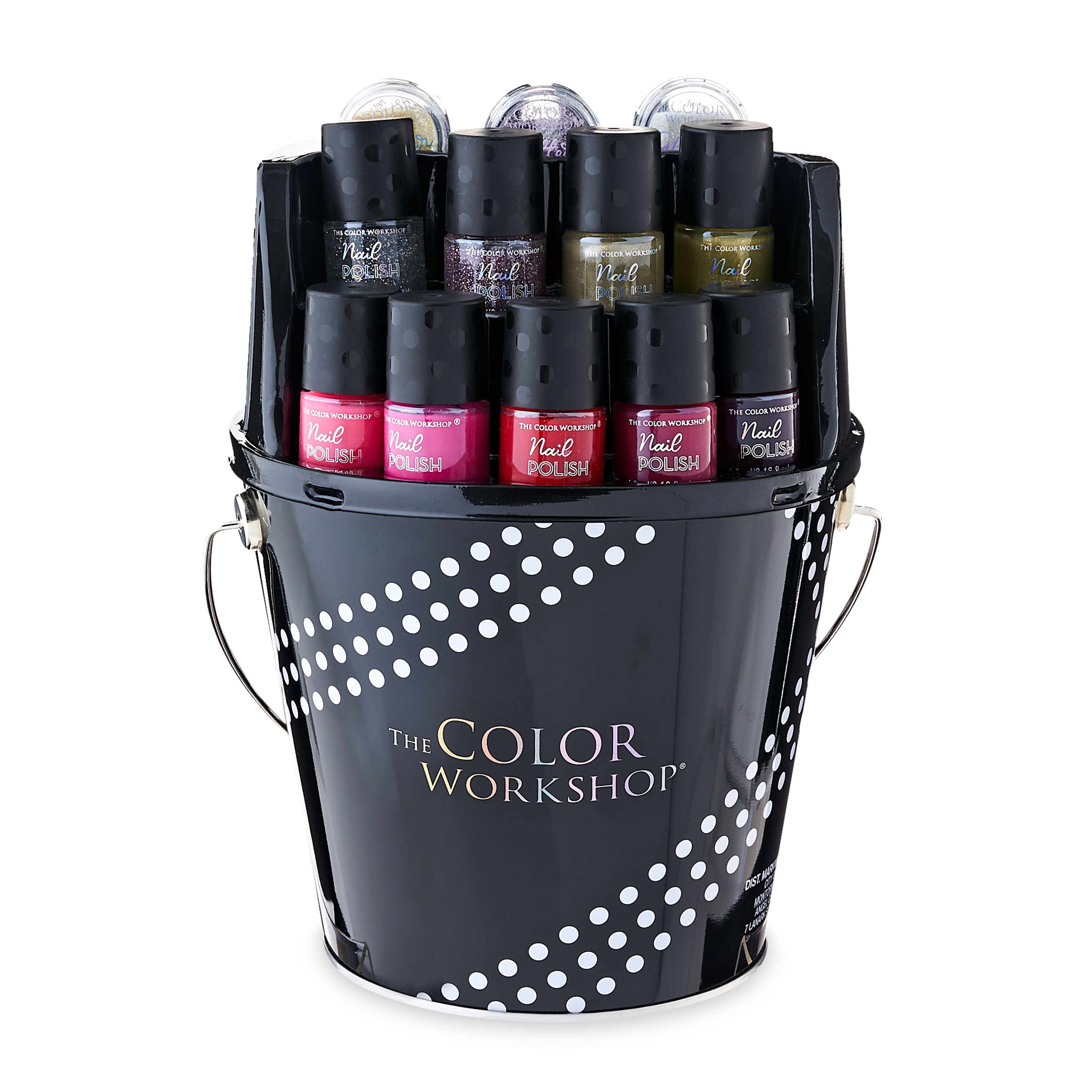 Markwins Beauty The Color Workshop Holiday Nail Pail Gift Set, 15 Piece Set