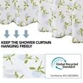 thumbnail image 4 of Deconovo Original Design Fabric Shower Curtain, White with Green, 72W x 78L Inch, Waterproof Easy to Clean Bathroom Curtain, 4 of 6