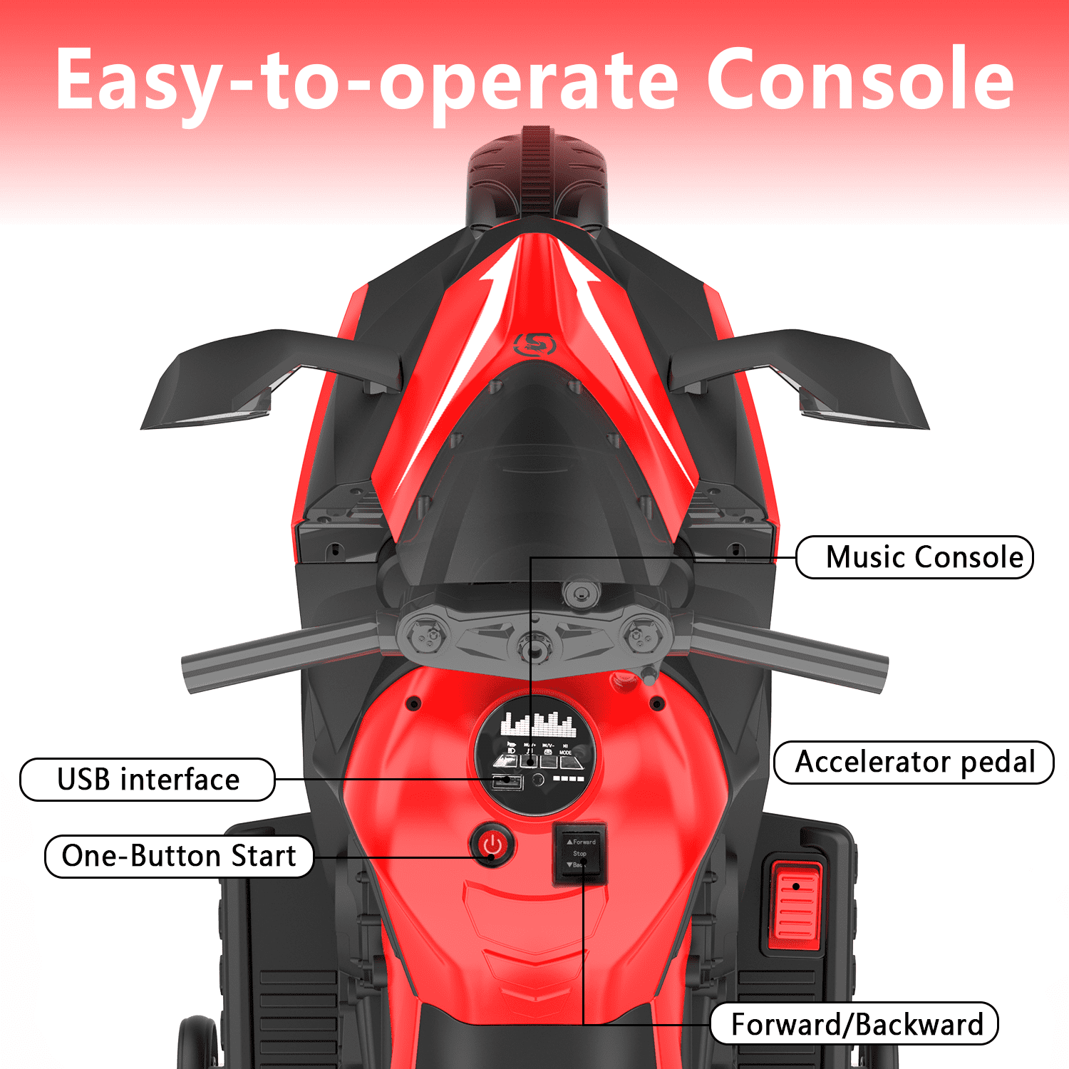 Zogymoz 12V Ride on Motorcycle with Led and Music, Kids Motorcycle Ride on for 3-6 Years,Powered Ride-ons Toy Gifts