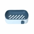 thumbnail image 1 of Toystoory Caja de jabonera montada en la pared Perforación libre Soporte de bandeja de drenaje de 2 capas Estante de almacenamiento para inodoro de baño Juegos de accesorios de baño Azul Toystoory HA000549-03B, 1 of 6