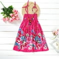thumbnail image 2 of TAIAOJING Toddler Girls Floral Bohemian Dress Adjustable Spaghetti Strap Midi Dress Flowers Sleeveless Beach Straps Princess Dress 7-8 Years, 2 of 4