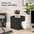 thumbnail image 4 of ABCISI Tissue Box Cover with Storage Tray, Black Leather-Textured Square Tissue Holder with Side Dispensing Opening, 6.1 x 5.7 x 6.6 Inch Organizer for Bathroom, Bedroom and Office, 4 of 7