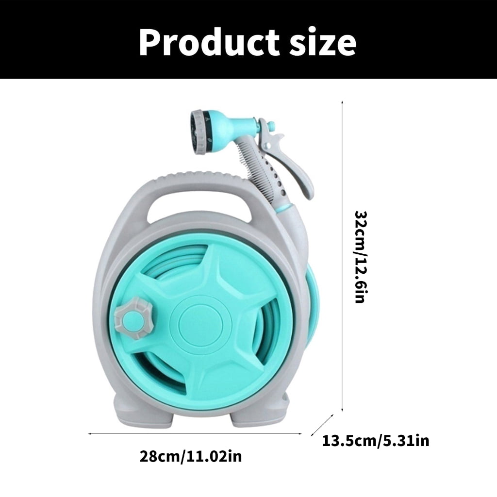Compact 50FT Garden Hose Reel Design with Multi Pattern Nozzle for Versatile Use Water Hose