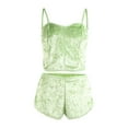 thumbnail image 1 of SUNSIOM Women 2PCS Lingerie Set Slim Sling Crop Top Short Elastic Band Pants, 1 of 1