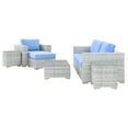 thumbnail image 3 of Modway Convene 6-Piece Outdoor Patio Set in Light Gray Light Blue, 3 of 10