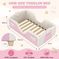 thumbnail image 3 of Mophoto Toddler Bed,Toddler Flood Bed with Extra Safety Broad, Removable Guard Rails,Standard Crib Size,Certified Fabric Toddler Beds for Kids, 3 of 9