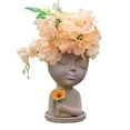 thumbnail image 2 of Sunjoy Tech Vivid Appearance Stable Base Planters Pot with Drainage Holes Cute Girls Head Face Shape Resin Flower Pot Home Supplies, 2 of 7