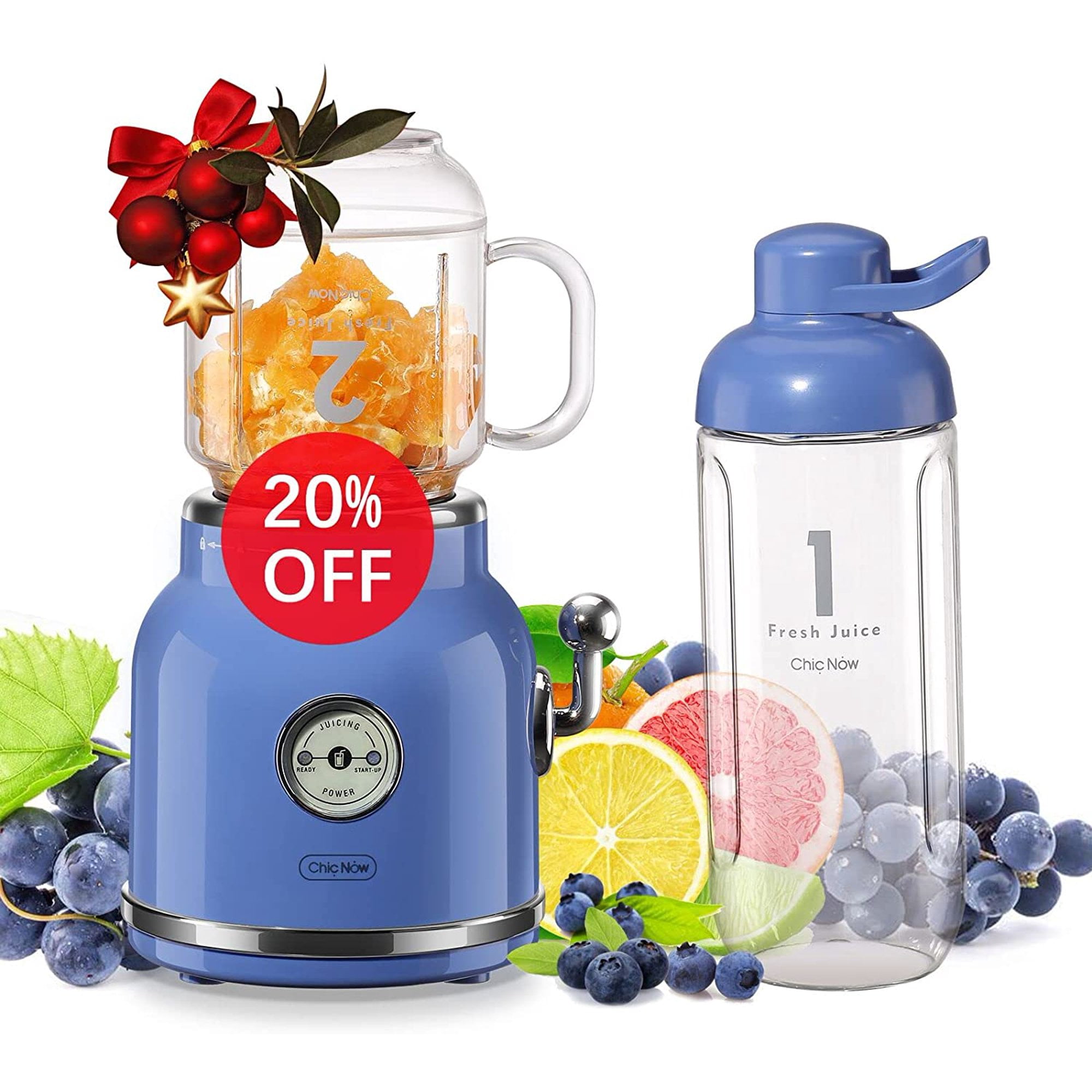 Smoothie Blender, Chic Now Personal Blender for Shakes and Smoothies, Portable  Blender with 6 Sharp Blades, 21 oz Portable Cup for Sports Travel and Home,  Blue - Walmart.com